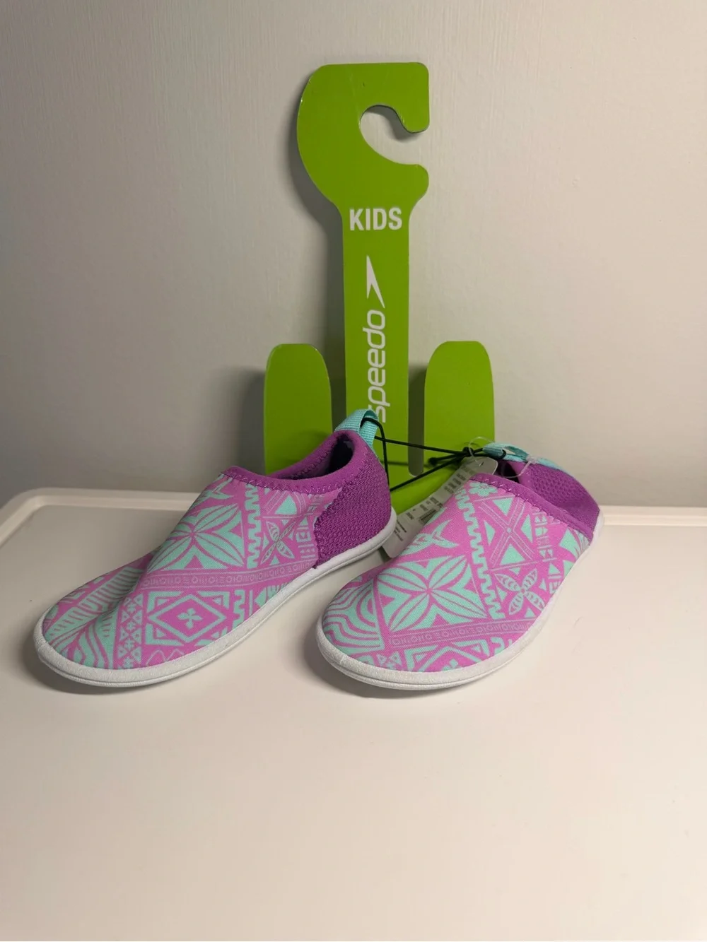 Speedo Kids Splash & Sun Booties Swim Water Shoes Slip On M Neon Violet NWT